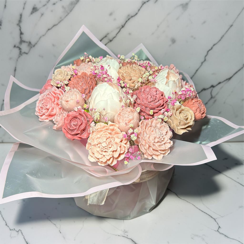 Wieczny Bukiet | Duży Flower Box | Z wosku sojowego
