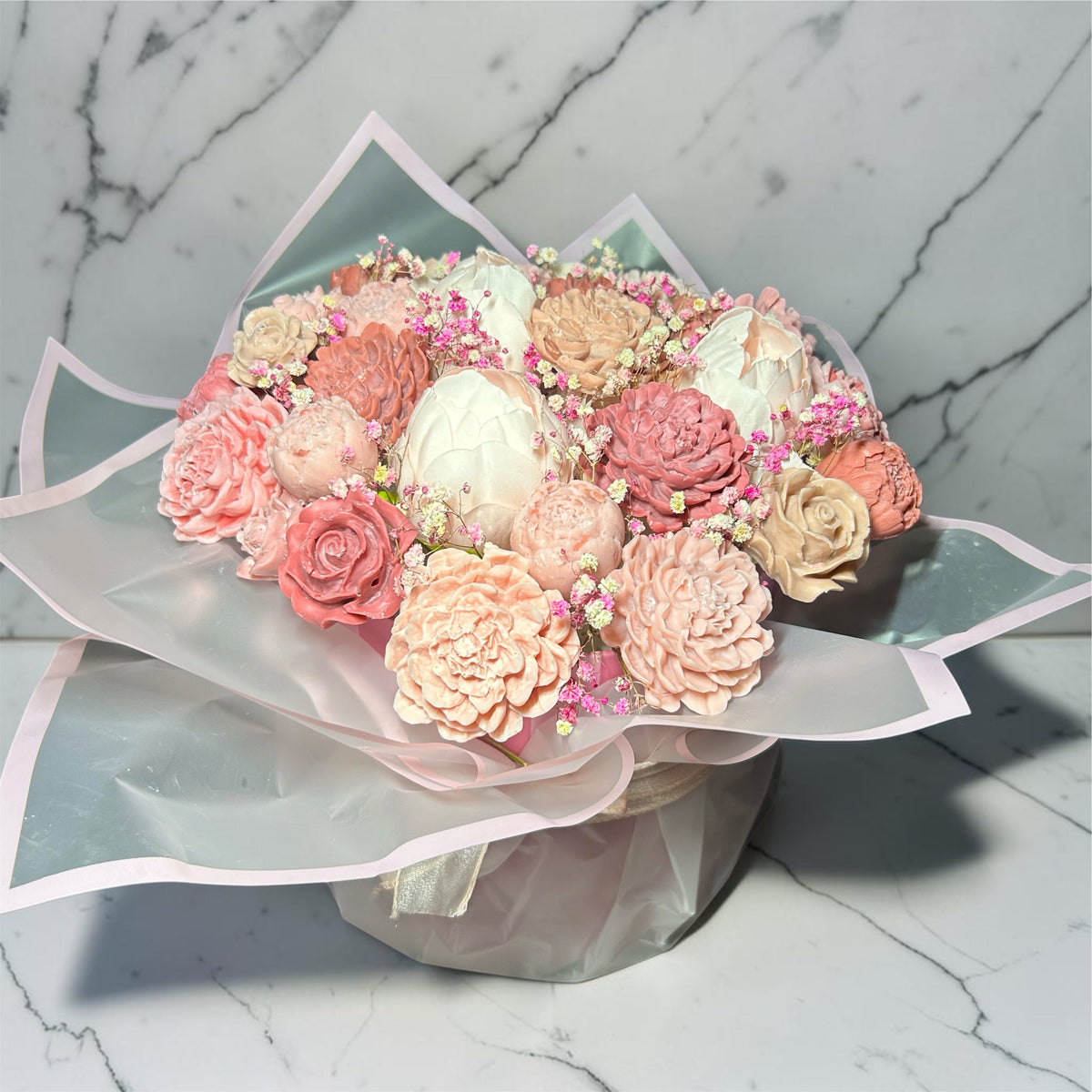 Wieczny Bukiet | Duży Flower Box | Z wosku sojowego