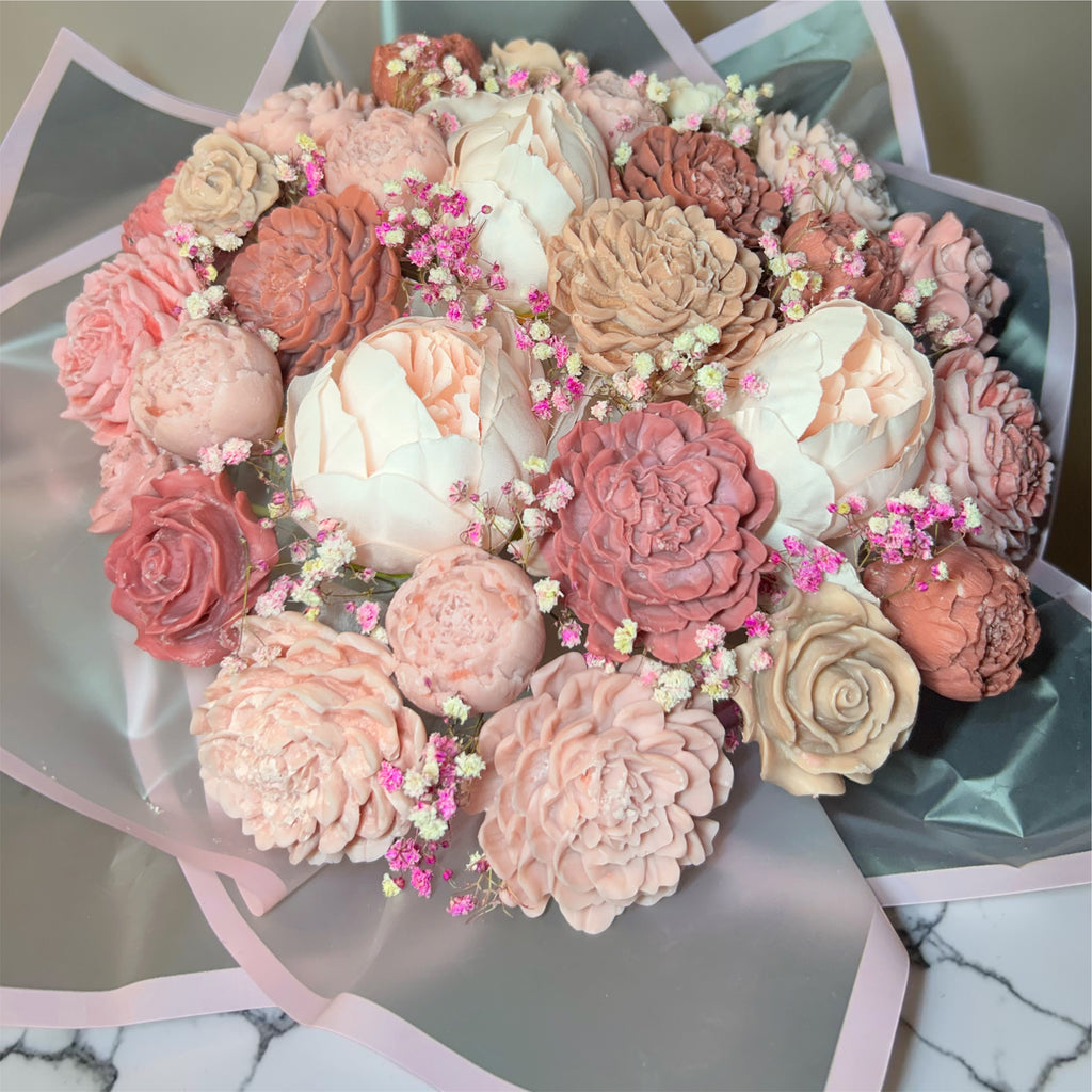 Wieczny Bukiet | Duży Flower Box | Z wosku sojowego