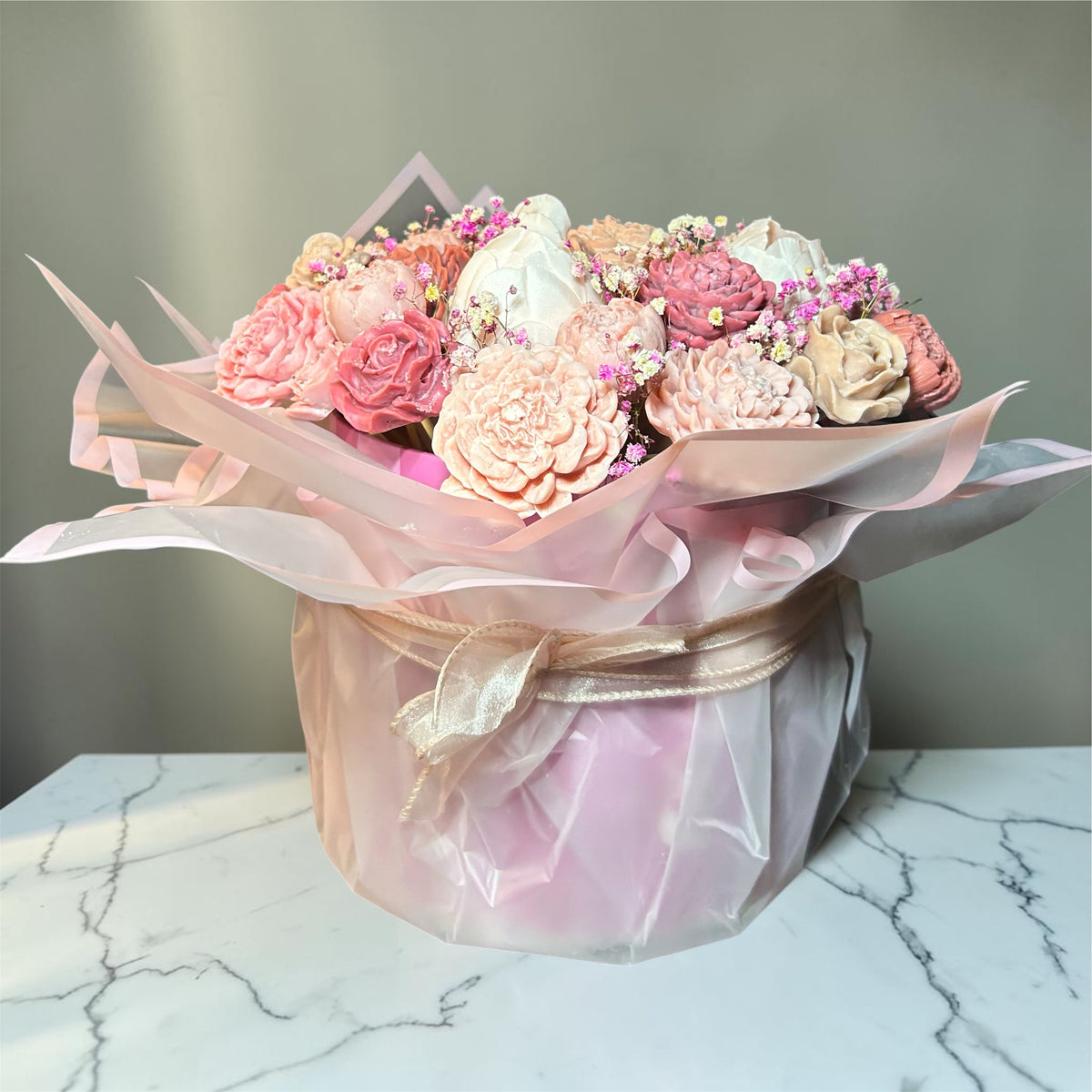 Wieczny Bukiet | Duży Flower Box | Z wosku sojowego